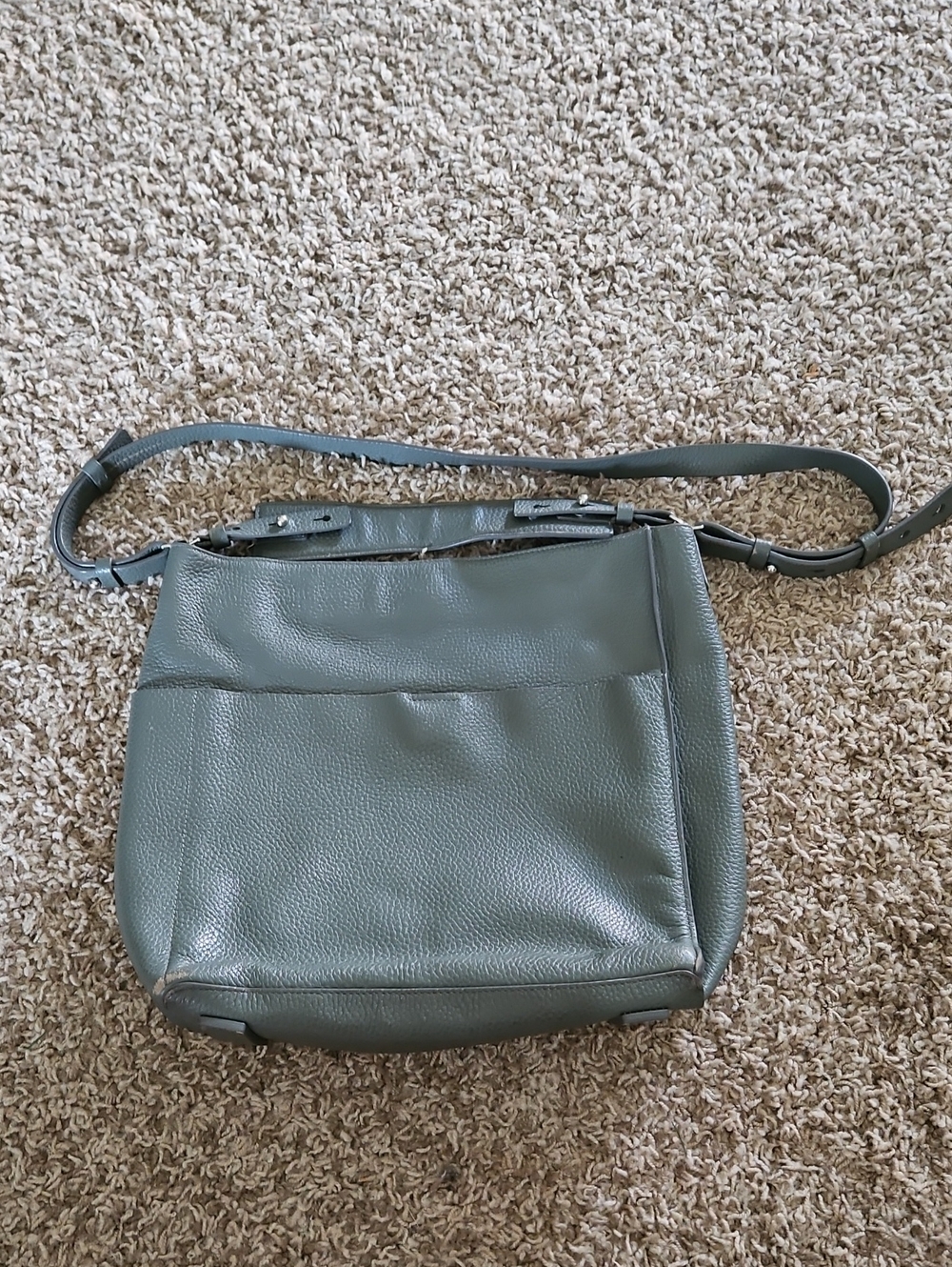 All Saints Gray Leather Crossbody Bag